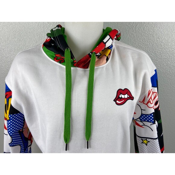 Screenshot Pop Art Hoodie Men 3XL White Fleece Pullover - Picture 2 of 8